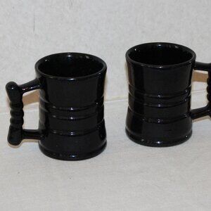 Vintage Frankoma C3 Black Coffee Mugs - Set of 2